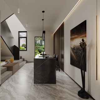 现代一层水吧区