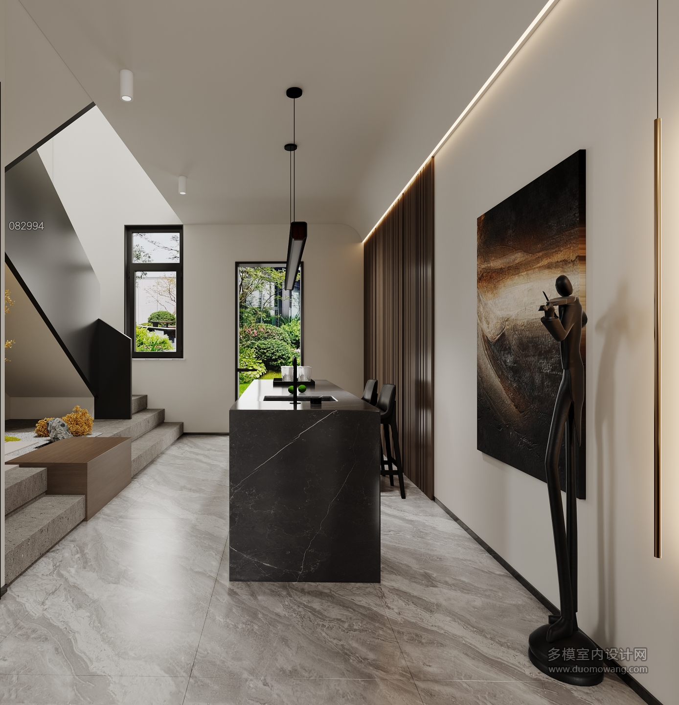 现代一层水吧区