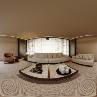 宋式美学负二影音室全景