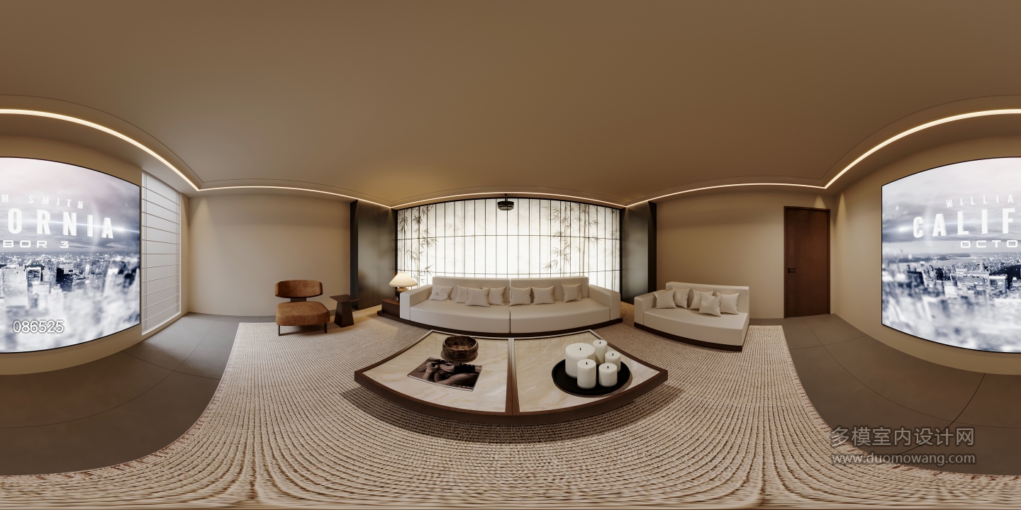 宋式美学负二影音室全景