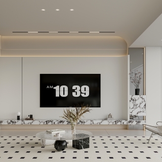 现代极简电视墙