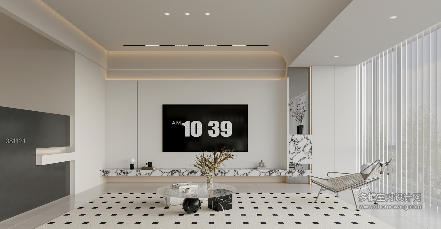 现代极简电视墙