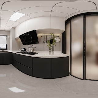 现代中古厨房-全景