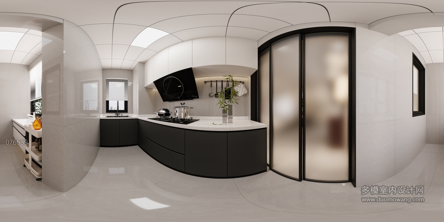 现代中古厨房-全景