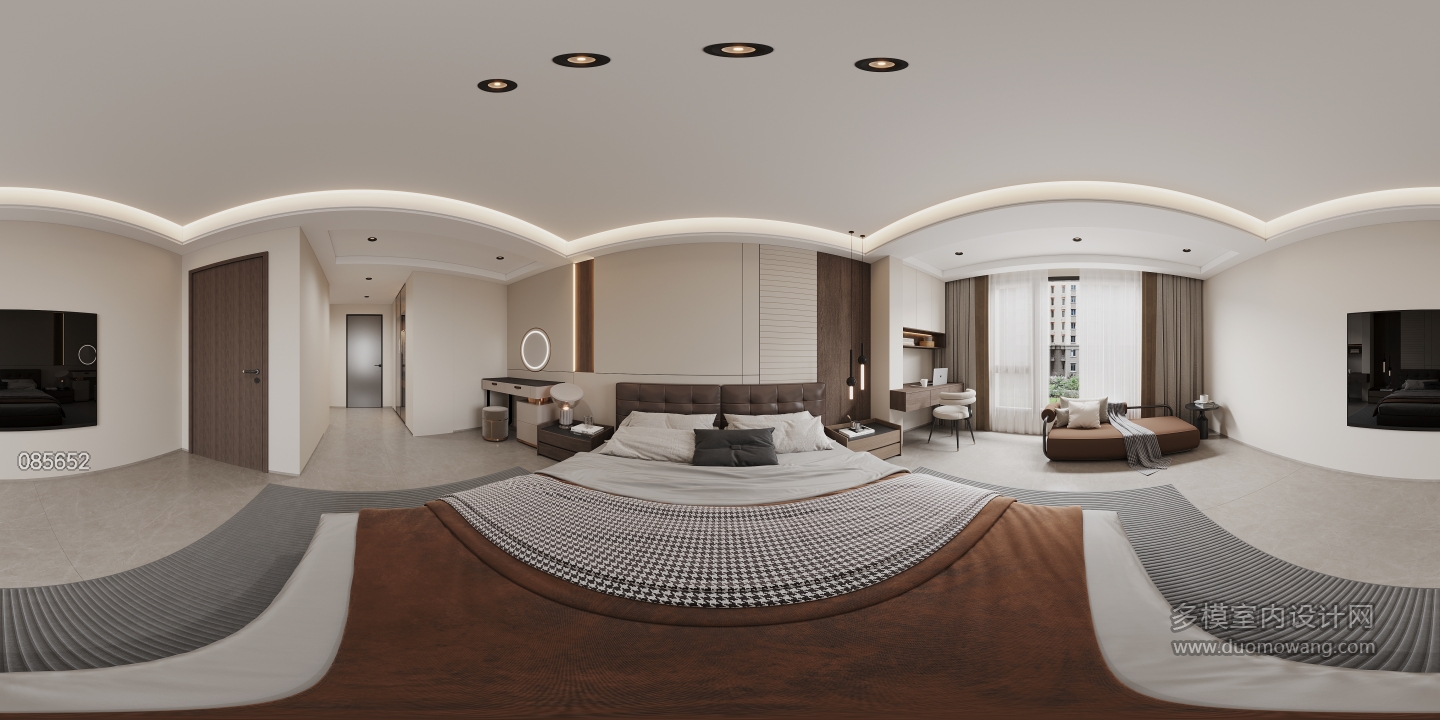 现代主卧全景