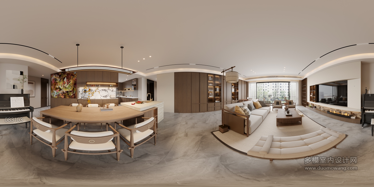 新中式客餐厅全景