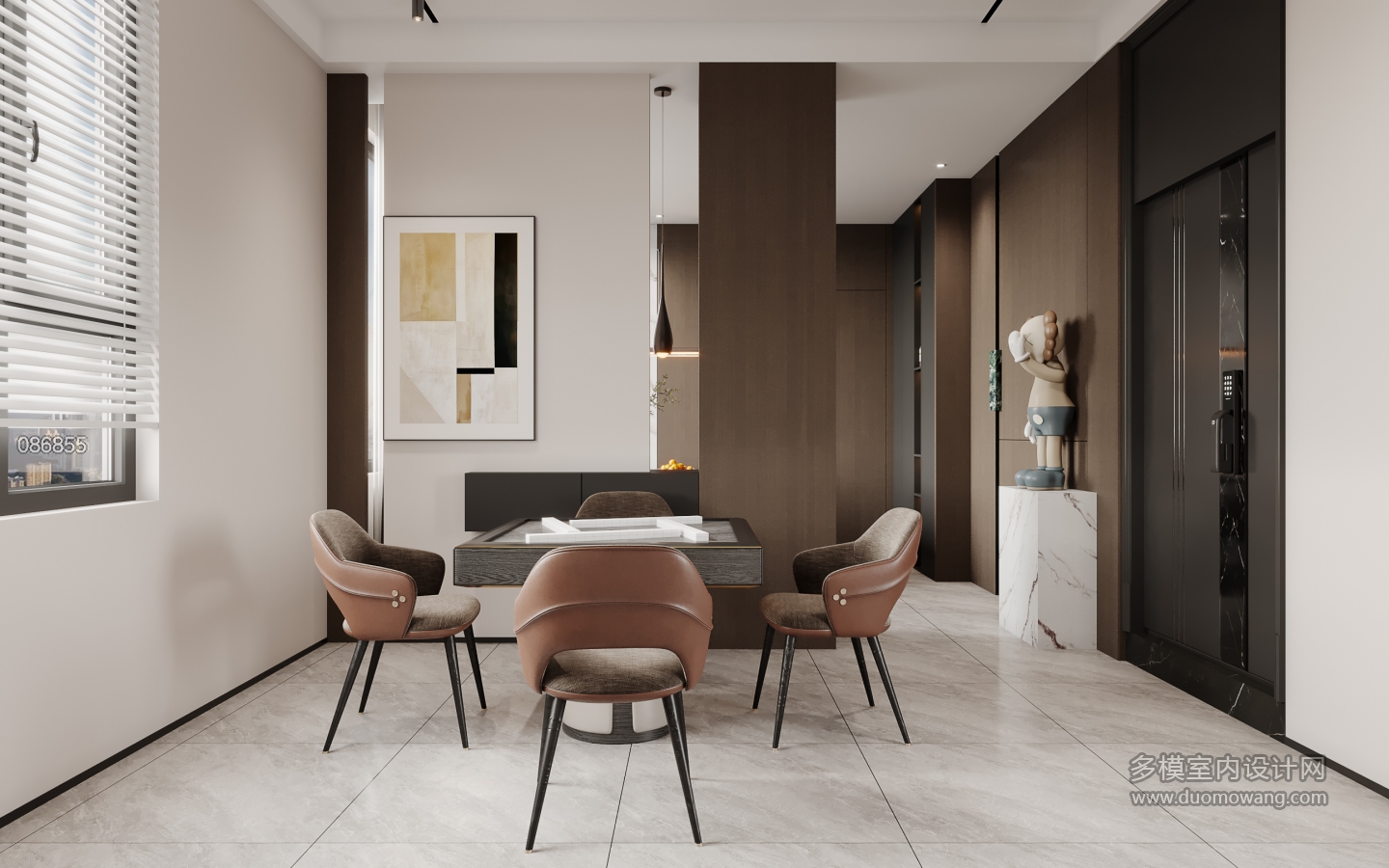 现代麻将室特写