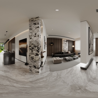 现代一层水吧区全景