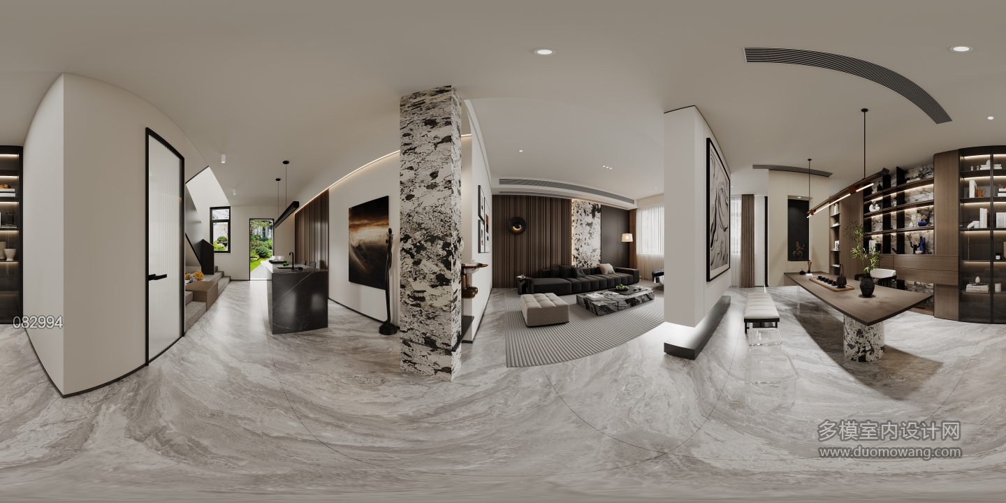 现代一层水吧区全景