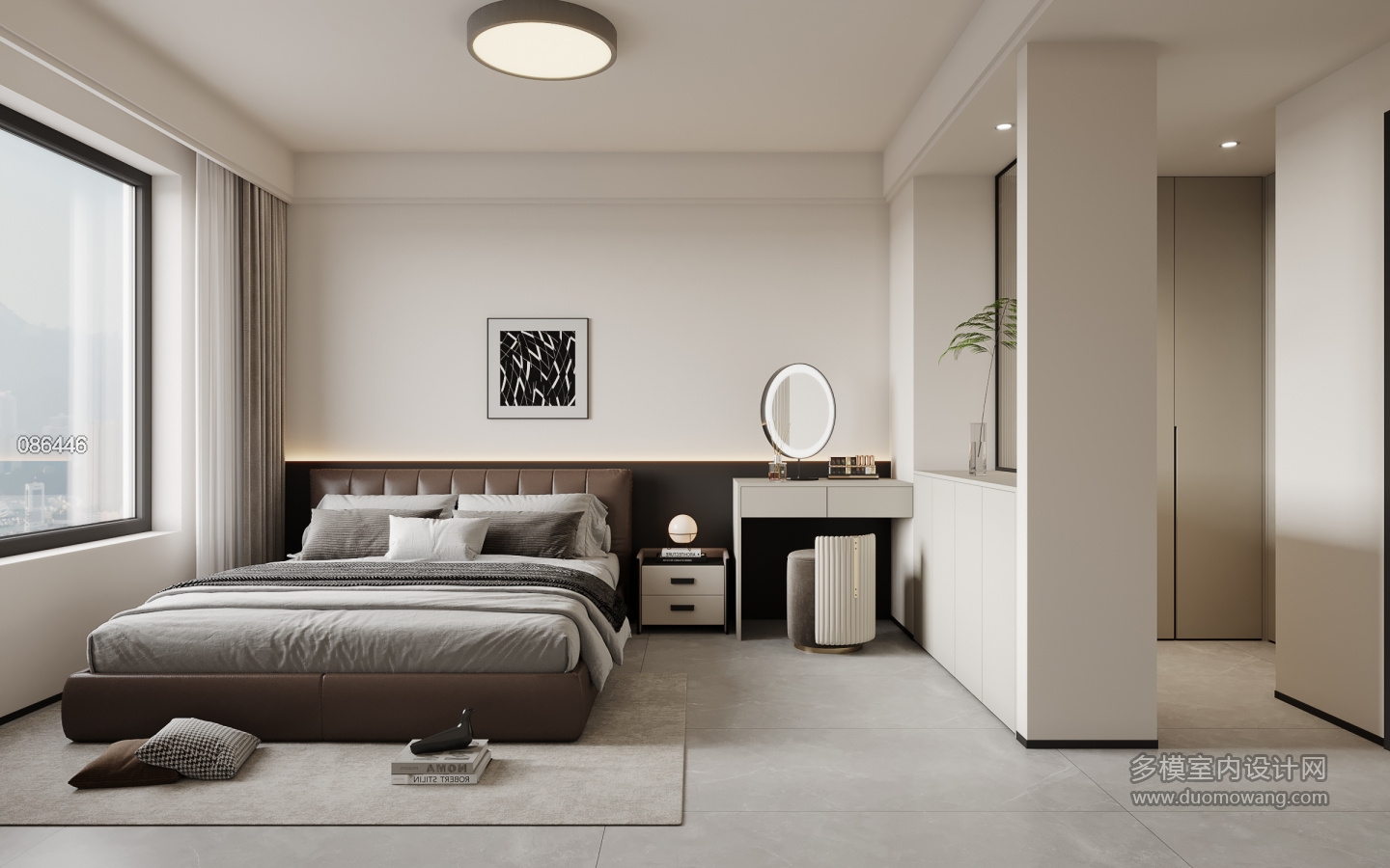 现代主卧特写