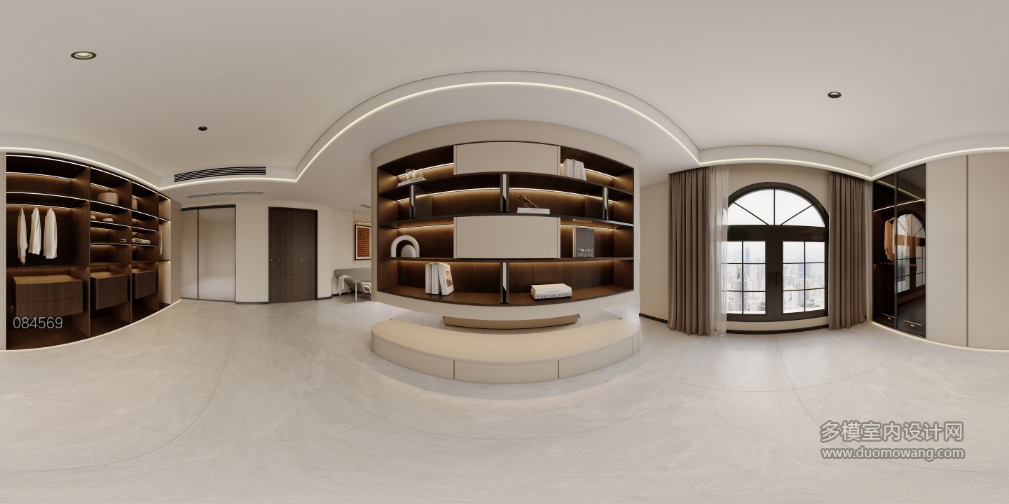 现代 衣帽间 全景