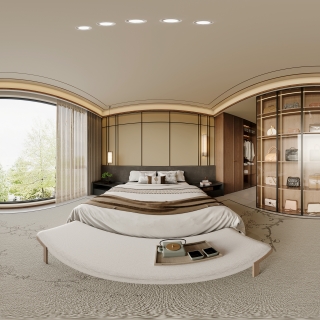 宋式美学三层主卧全景