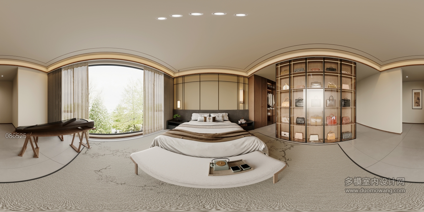 宋式美学三层主卧全景