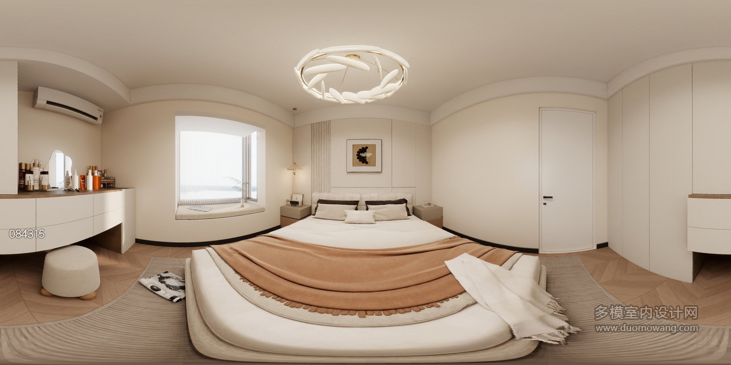 现代奶油卧室2