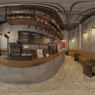 工业风店铺全景