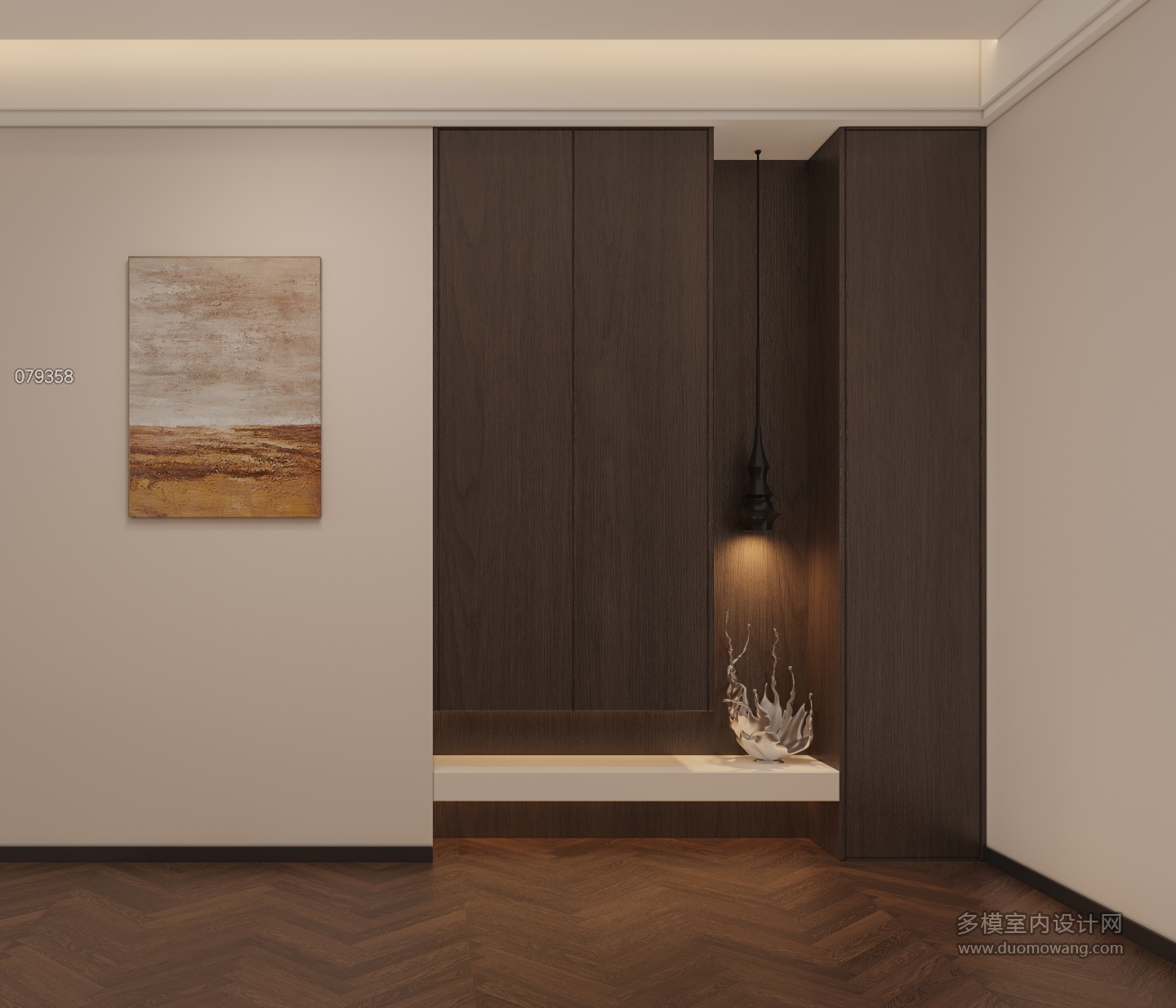 现代二楼玄关柜