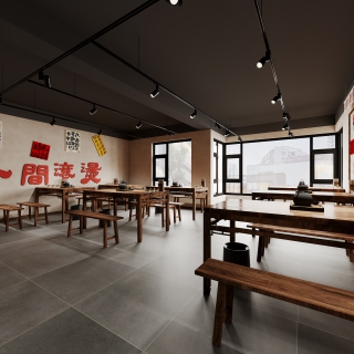 现代复古餐厅二层