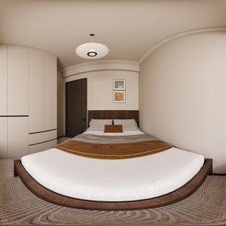 现代中古卧室03-全景