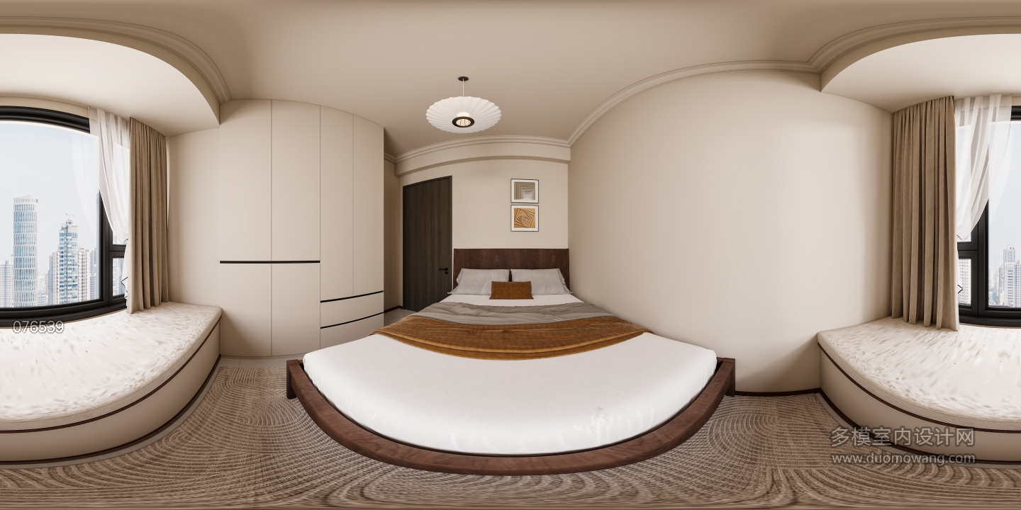 现代中古卧室03-全景