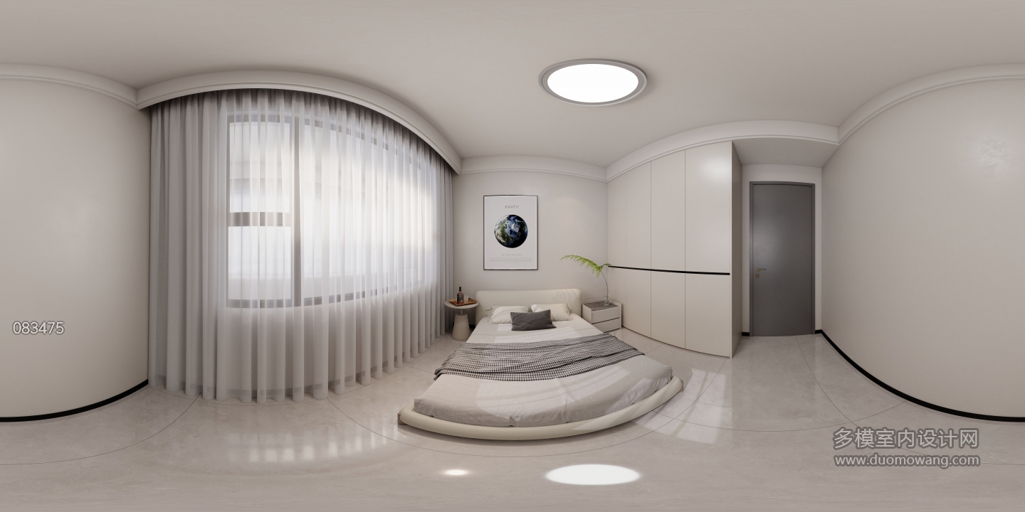 现代黑白灰-次卧