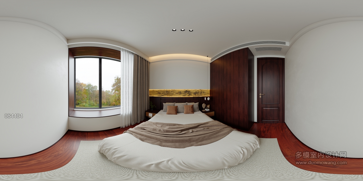 新中式卧室全景