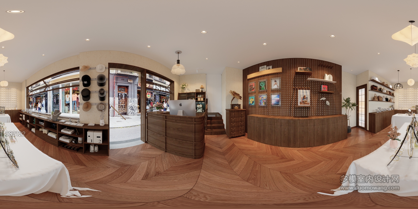 中古风店铺全景