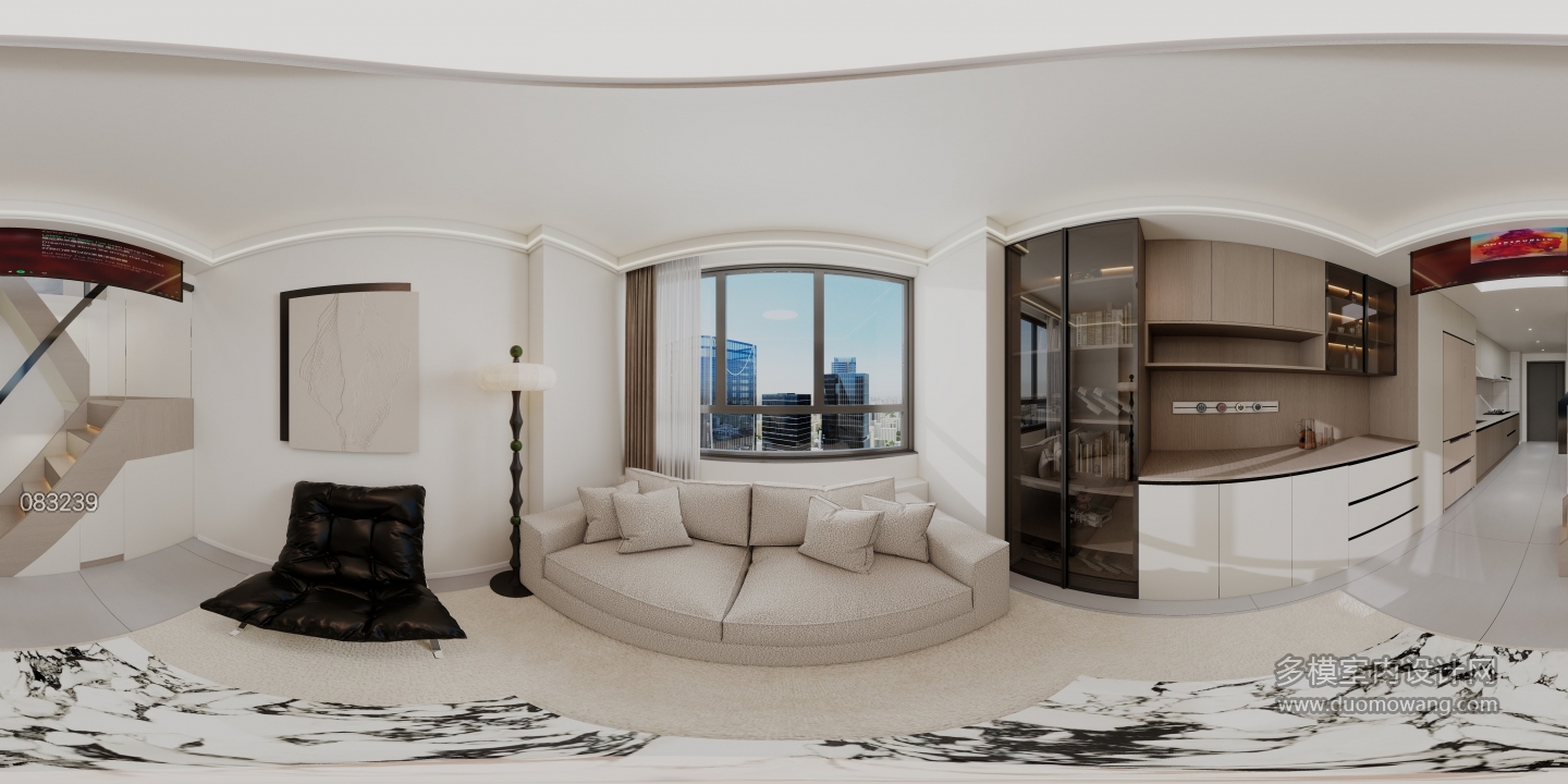 现代一层客餐厅