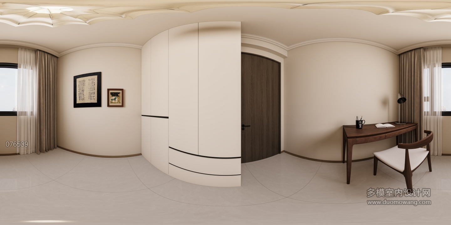 现代中古书房-全景