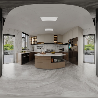 现代一层餐厅全景