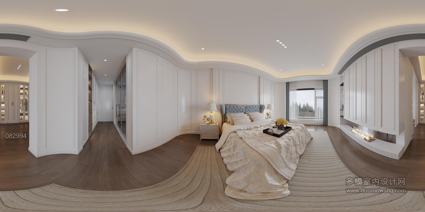 现代三层主卧全景