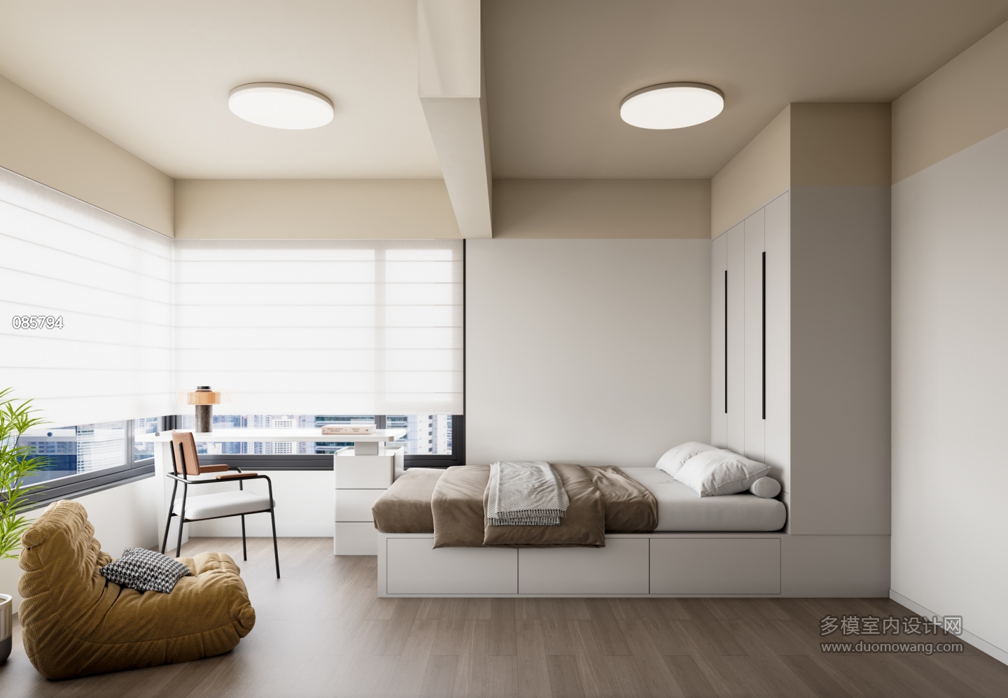 现代榻榻米卧特写