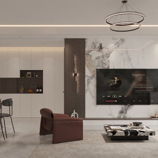 现代客厅电视墙