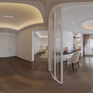 现代三层衣帽间全景