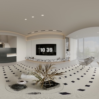 现代极简客餐厅全景