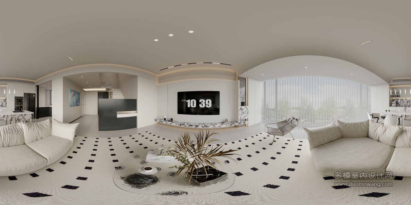 现代极简客餐厅全景