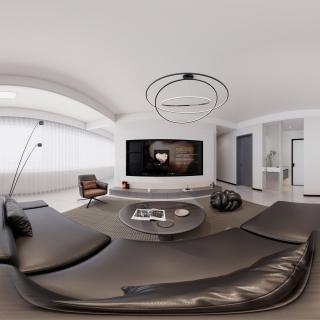 现代黑白灰-客餐厅