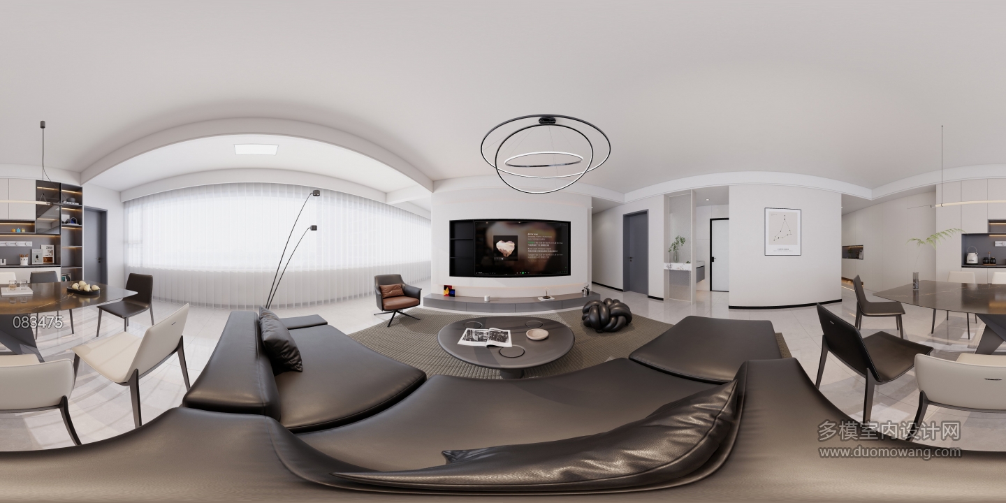 现代黑白灰-客餐厅