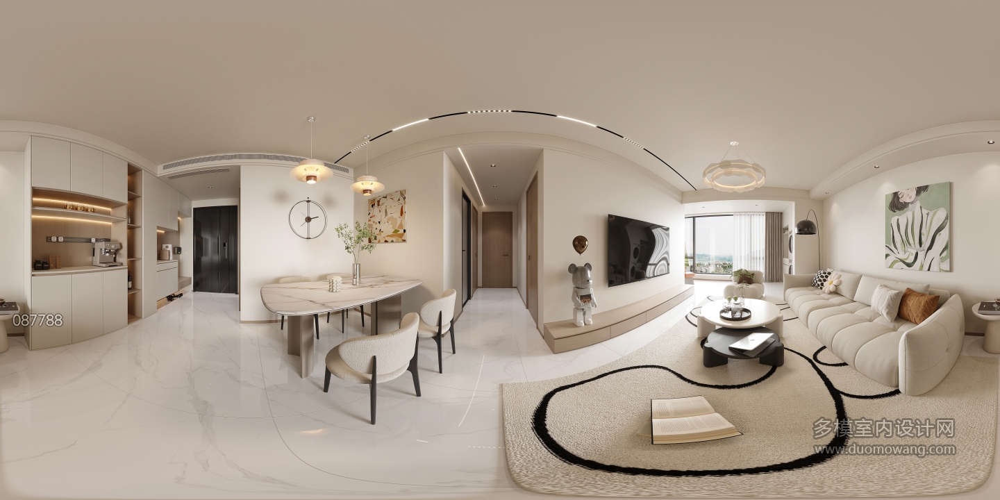 奶油客厅全景
