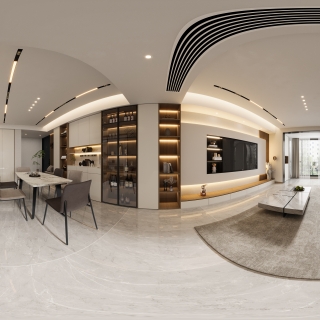 现代客餐厅全景