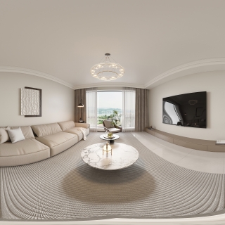 现代起居室全景