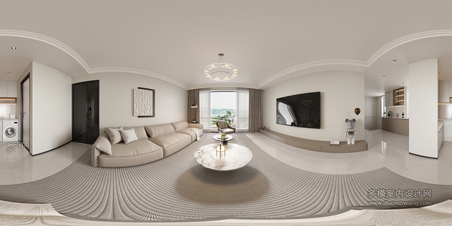 现代起居室全景