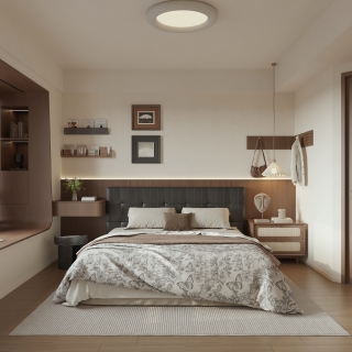 现代 中古风 主卧 单张