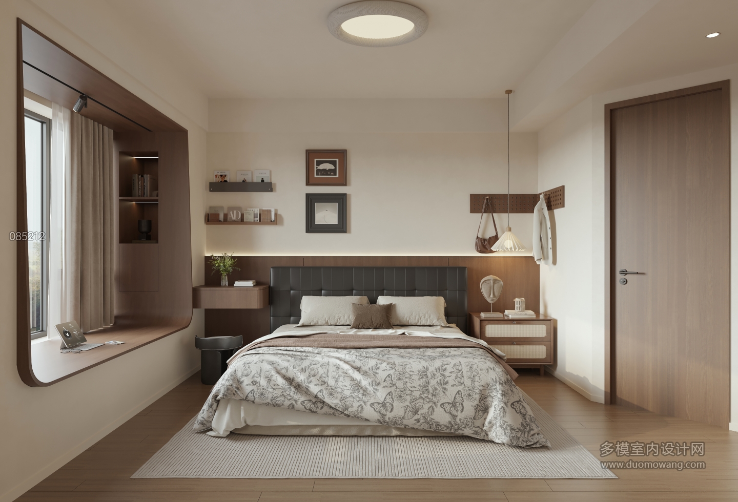 现代 中古风 主卧 单张