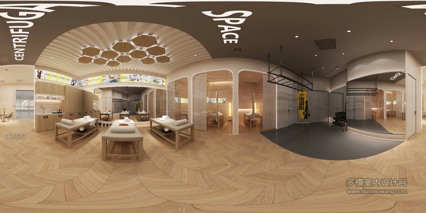 现代健身房拉伸区 (1)