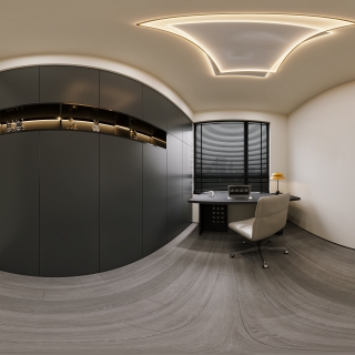 现代意式书房全景