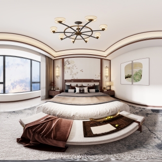 新中式主卧全景