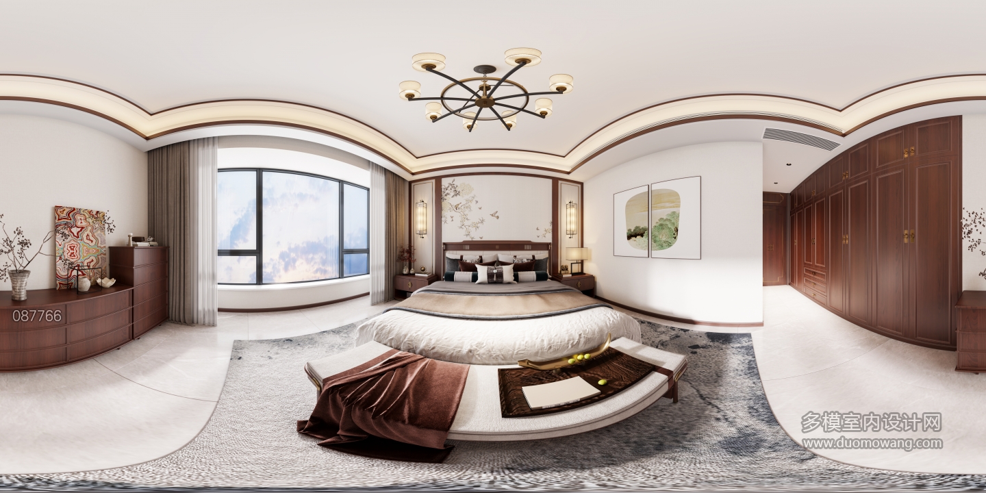 新中式主卧全景