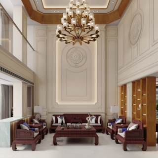 新中式 沙发墙 静态