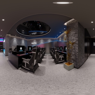 现代网吧电竞区全景