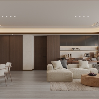 侘寂中古沙发背景墙